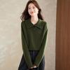 Srcr Women's 100% Wool Lapel Sweater