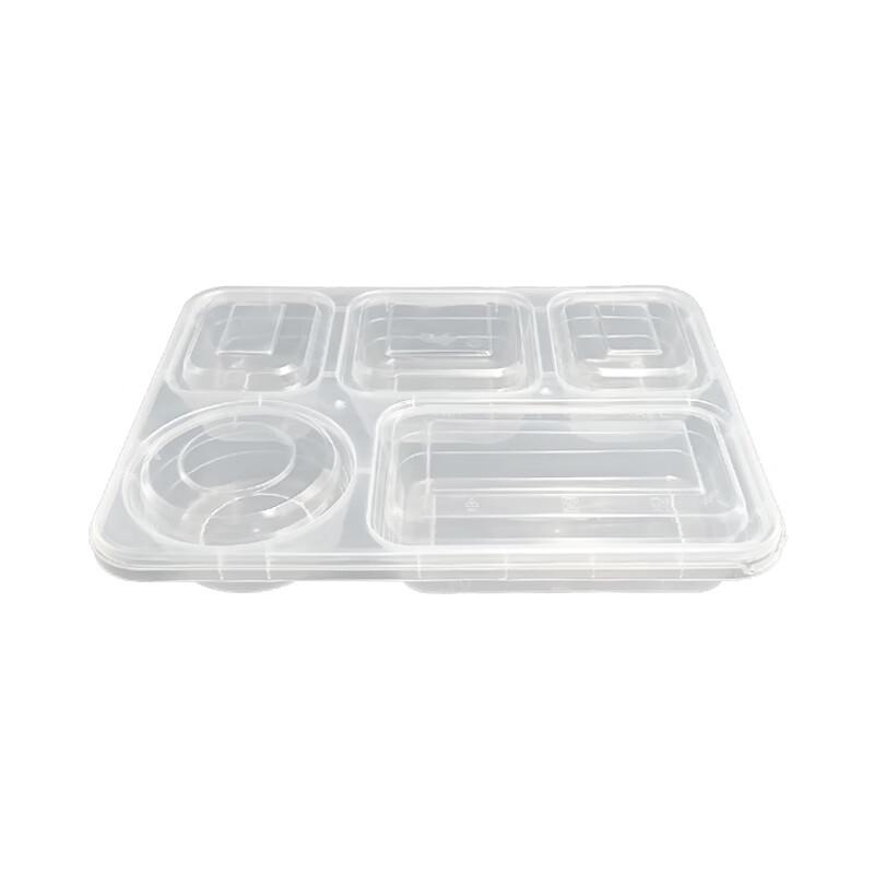 Jinmei Hewang 1160ml 5-Compartment Disposable Meal Prep Containers, 120 Sets