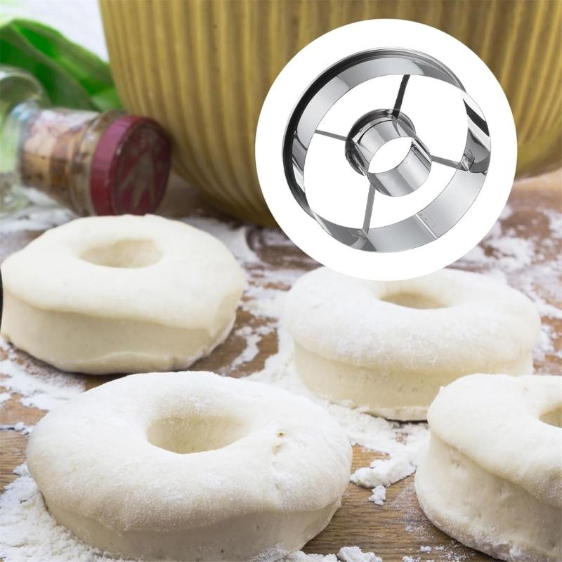 Set of 2 Commercial Stainless Steel Dessert Mold Cutters Baking Accessories Metal Texture Suitable for Baking Cookie