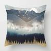 Nordic Mountains Sunrise Whale Metal Painting Pillowcase Sofa Decoration Cushion Cover  Home Decoration Cushion Cover