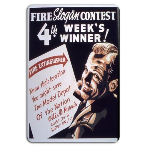 

Fire Slogan Contest th Weeks WinnerAluminumtin sign 20x30cm（7.8x11.8inch）