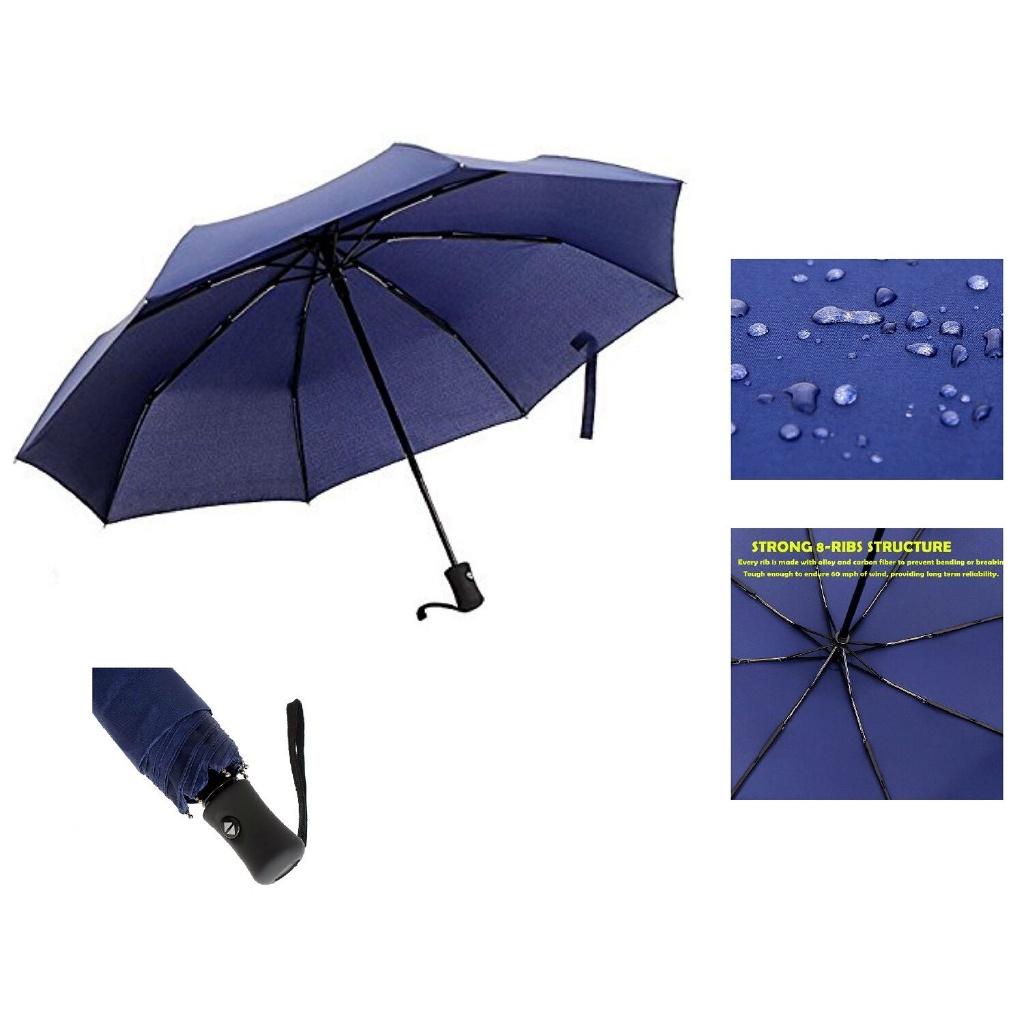 Elegantes schwarzes Kompakt-Regenschirm mit 10 Speichen und automatischer Öffnungs- und Schließfunktion