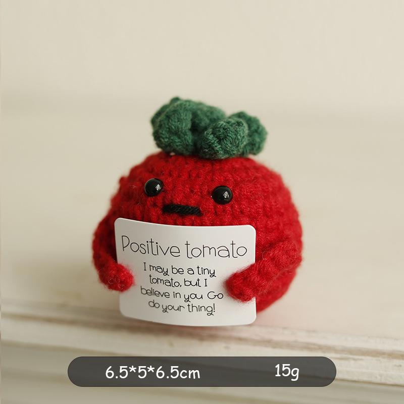 Mini Positive Energy Potatoes Hug Pocket Handmade Plush Wool Knitting Doll With Card Funny Christams Gifts Home Room Decoration