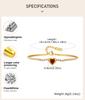 Edelstahl Tennis Kette Herzform Zirkonia Armband für Damen, Elegant 18K Gold Plated Verstellbar Wasserdicht Anlaufgeschützt
