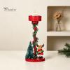 Unique Souvenir Gift Christmas Reindeer Candle Holders, Red Cartoon Candlestick Cute Holder Winter Holiday for Tealight Candles, Table Centerpieces