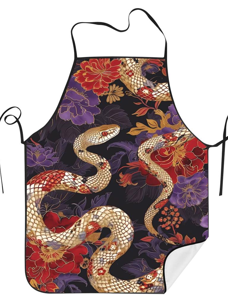 Slippery Snake Apron Durable Cooking 2D Print Design
