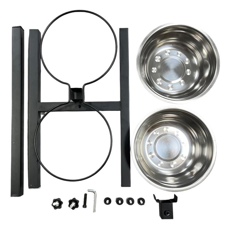 Stainless Steel Double Pet Bowl: Raised & Non-Slip Design for Food and Water