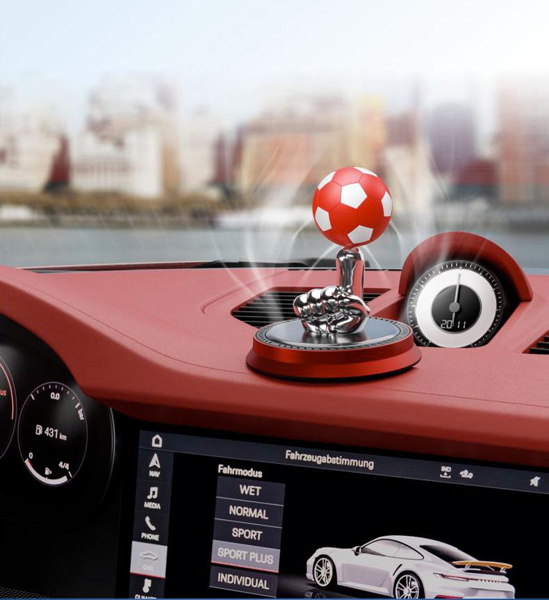 Solar Rotating Football Aromatherapy Ornament for Car Interior - Summer Fragrance Collection