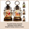 Retro Christmas Snow Globe Lantern Hand-held Christmas Snow Globe Lantern Glitter Decor USB Charging Christmas Snowball Lantern
