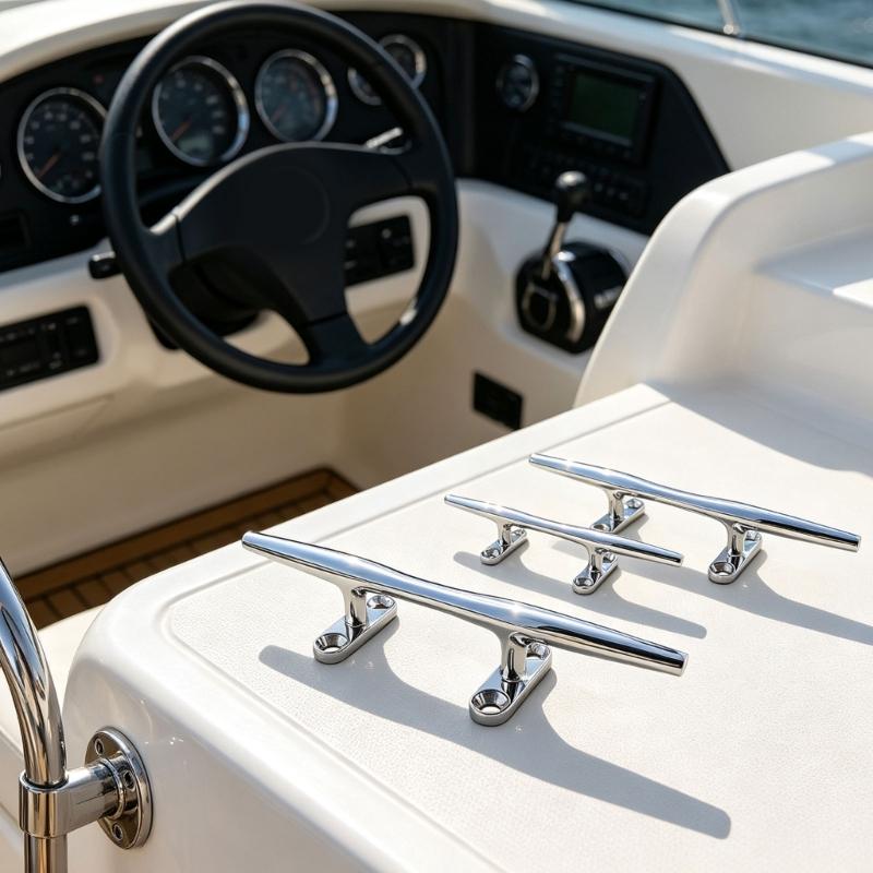Dock Line Cleat 2 Pack, 316 Stainless Steel Boat Mooring Cleat with Screw Mount Base for Marine Deck Hardware Use