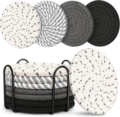 Coasters for Drinks, Coasters Set of 4 - Color, 8 Pack Coaster Set, Absorbent Coaster with Holder, Coffee Table Decor, Living Room Decor