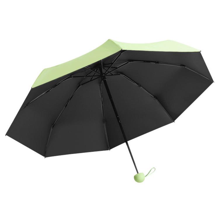 New Macaron Color Five-Fold Ultra-Light Sun Protection Compact Mini Umbrella with Buckle Handle