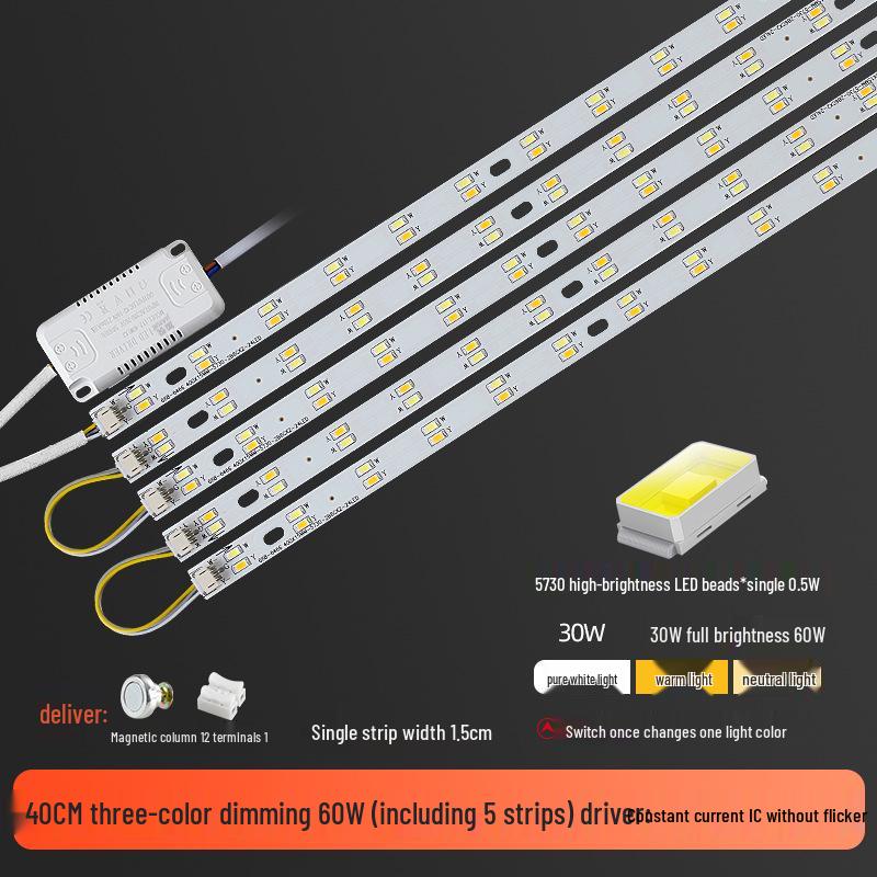 Three-Color LED Strip Light Panel for Living Room Ceiling