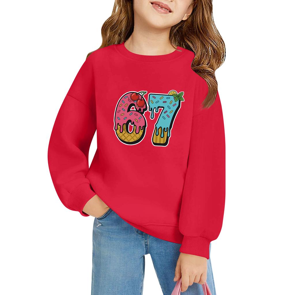 Kinder Langärmeliger Lockerer Pullover Buchstabenbedrucktes Kapuzensweatshirt
