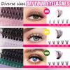 Diy False Eyelashes Single Tuft Eyelash Book 571 Tufts Mixed Model With Eyelash Glue Tool Set