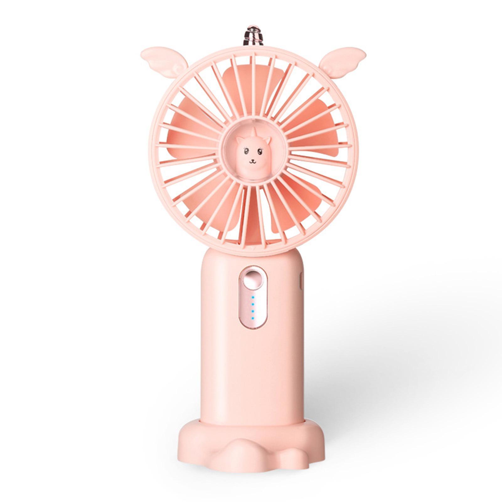 

Usb Mini Fan Portable Handheld Rechargeable Dual Battery Powered Desktop Small Electric Fan Air Cooler girl pink#0