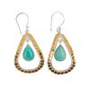 Natural Amazonite Gemstone 925 Sterling Silver Jewelry Handmade Earrings 2.27" EE-82-25