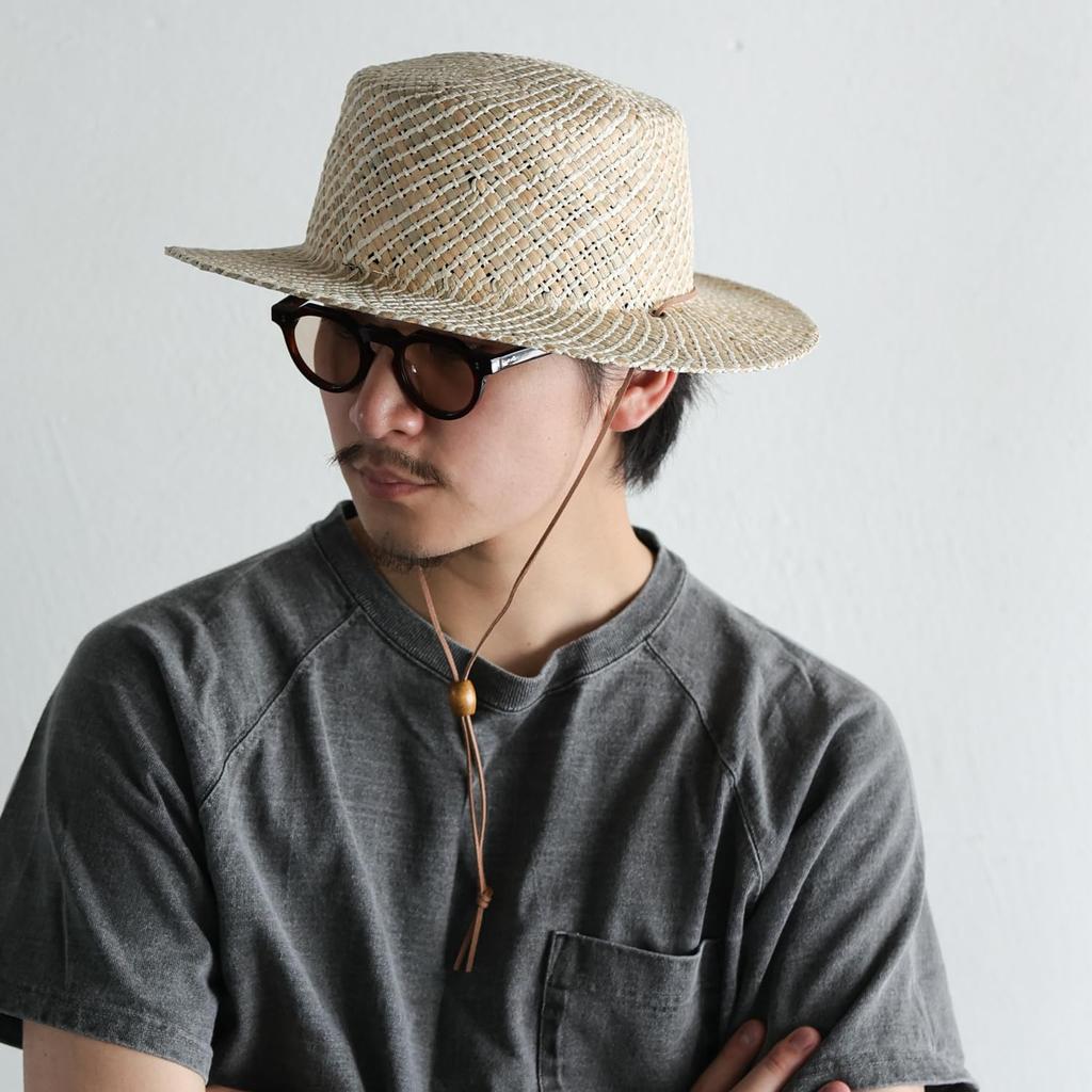[Reck Hatter] Gama Blade Cancan Hat, Straw Hat, Hat, Straw Hat, Spring, Summer, Autumn, Men's GAMA BOATER HAT RH-215, Beige, M