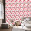 Wallpaper Flowers coral, white, light gray and gray 50x1000