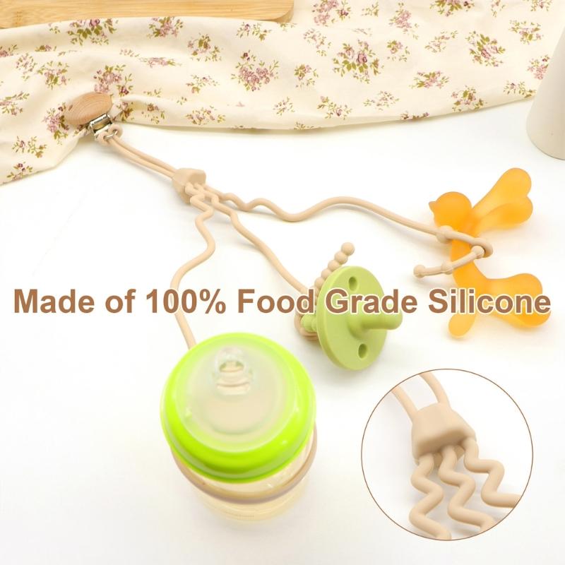 Silicone Pacifier Chain Adjustable Baby Bottle Toy Straps 280mm for Strollers