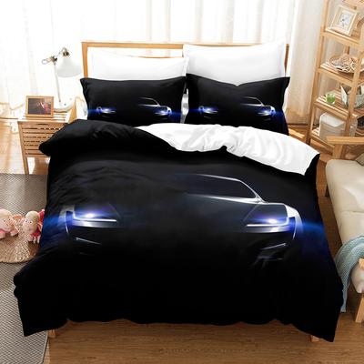 Bed Three-Piece Set Cool Sports Car Racing Series Polished Cloth Home Textile Quilt Cover Pillowcase Bed Sheet Bedding