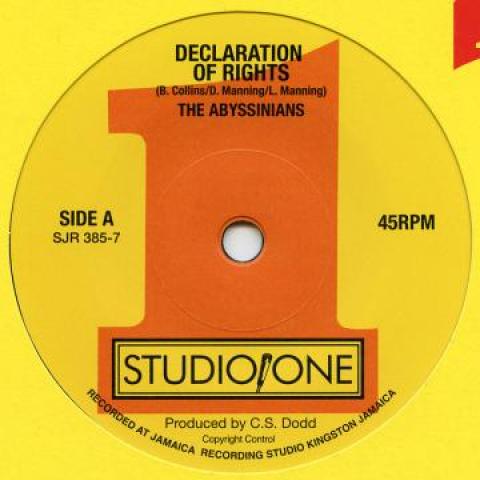 

7inch Record ABYSSINIANS - Declaration Of Rights SJR3857 Soul Jazz Recor 1972 UK Reggae, Ska & Dub Used