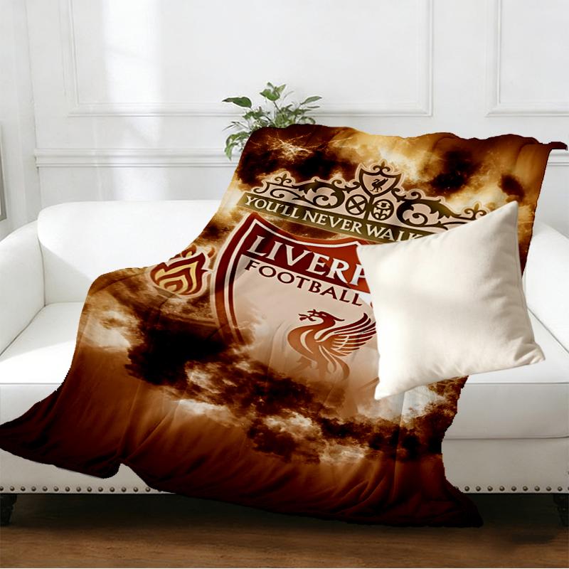 Liverpool F.C. Print Decke - Weich & Bequem, für Schlafzimmer, Reisen, Sofa, Heimdekoration - Geburtstags-Weihnachtsgeschenk für Freund