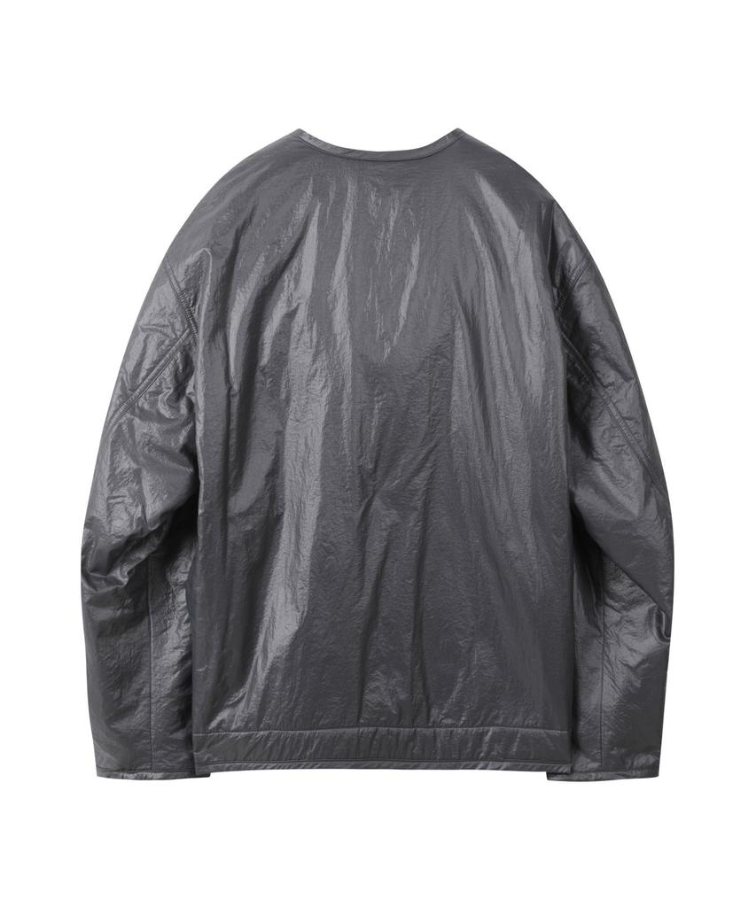 Customellow Gray Padding Cardigan Jacket Cwuas25112Gyd