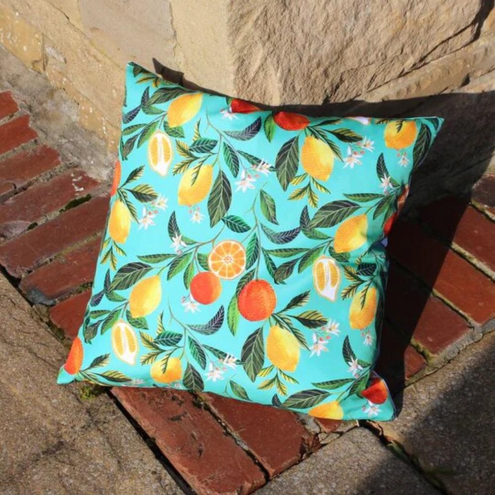 Evans Lichfield Orange Blossom Square Outdoor Cushion Cover