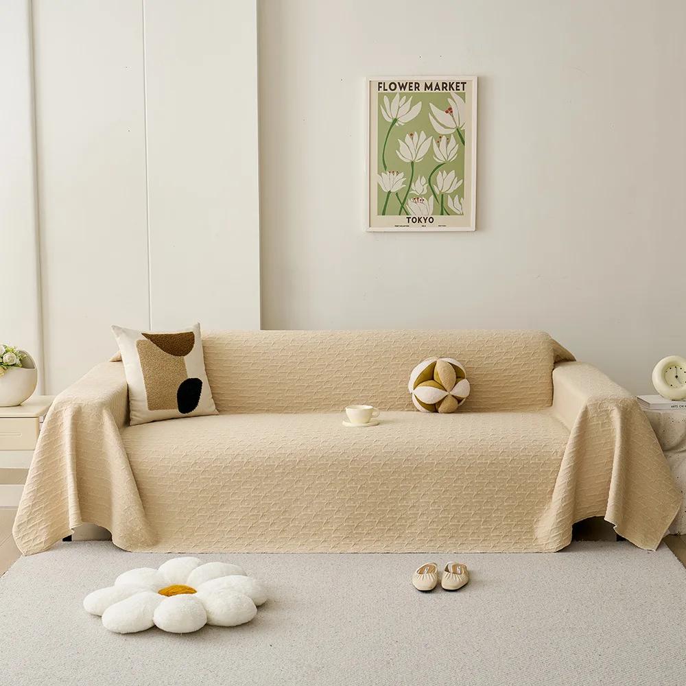 

Хлопковая ткань для чехла на диван Простой новый универсальный диванный плед на все четыре сезона Цельный чехол на прямой диван 200x130CM