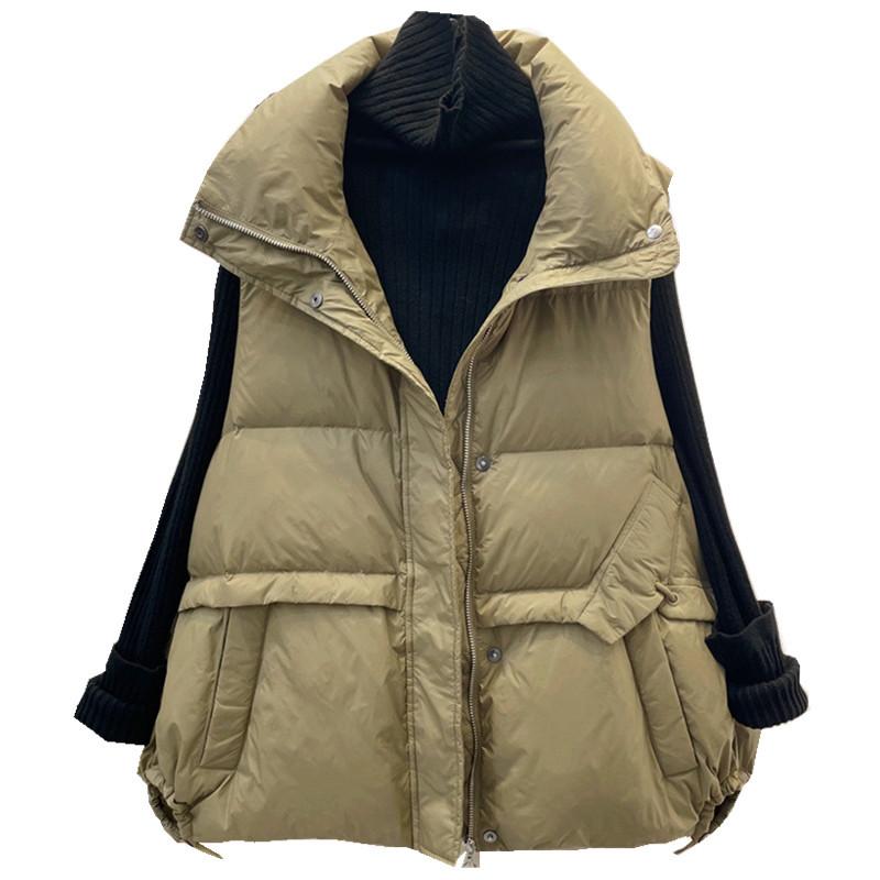 Down jacket autumn and winter new down vest stand-up collar thickened white duck down vest vest vest women