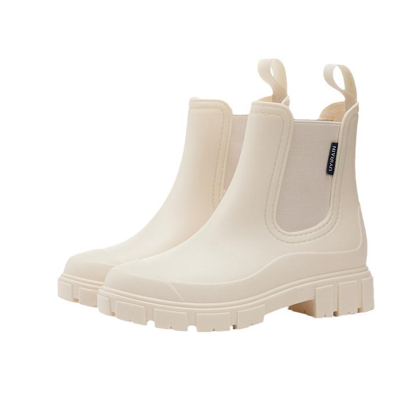 Women's new elastic rain shoes low rain boots Chelsea waterproof non-slip rain outdoor mid-tube water boots