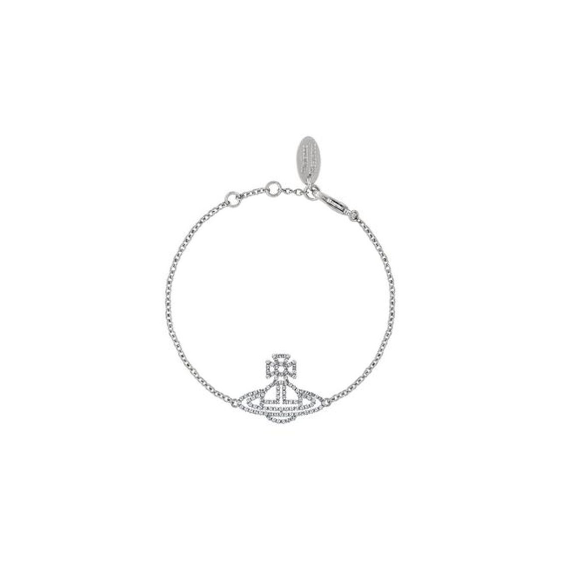 Vivienne Westwood Annalisa Saturn Shaped Logo Tag Bracelet Unisex Bracelet Brass Silver 6102022002P116 Box