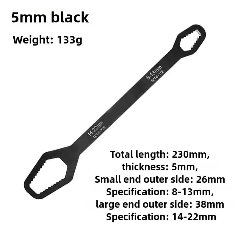 Universal Double-head Torx Wrench 3-17mm 8-22mm 5mm Thickness Self-tightening Adjustable Wrench Board Hand Tools Multi-function