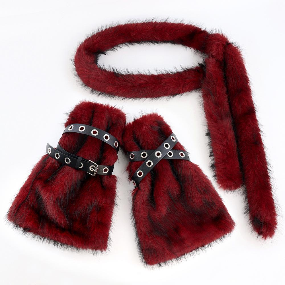 Autumn And Winter Leg Warmers Medium Long Tube Subcultural Plush Belt, Spice Girl Long Waist Chain Punk Style Props