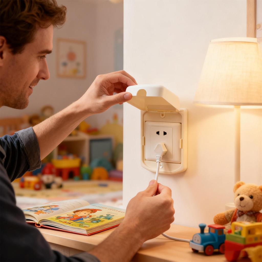 Baby Proofing Outlet Covers, Adhesive Electrical Socket Protector for Home, Nursery, Kitchen, Bedroom and Apartment Safety