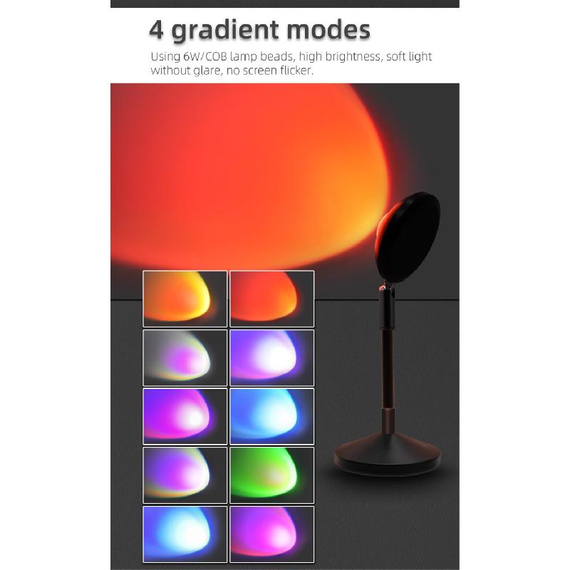 Sunset Effect Projection Lamp, remote control, rgb, rainbow atmosphere, LED light