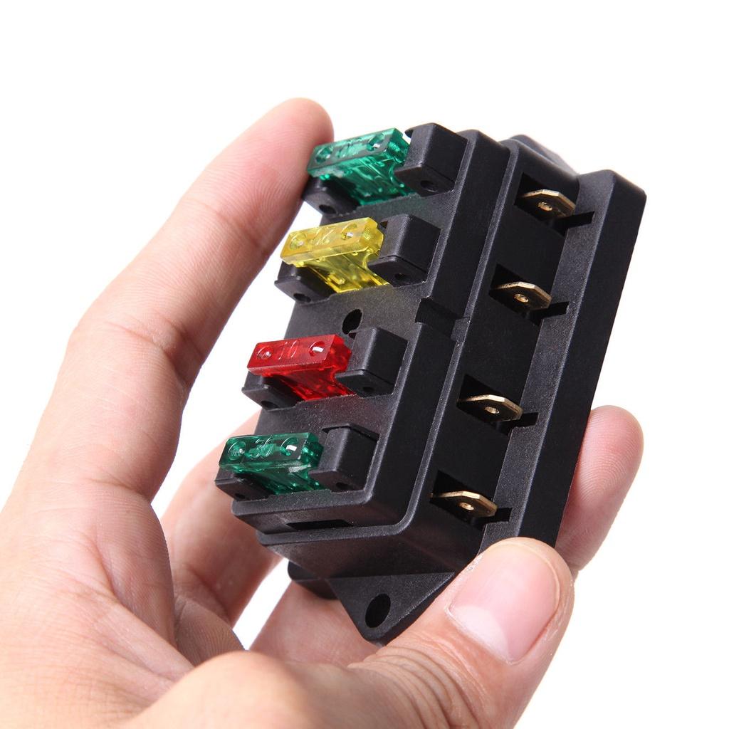 Way Blade 4 Sicherungshalterbox LED-Anzeige Kfz-Sicherungskastenbox N5j1 6V32V