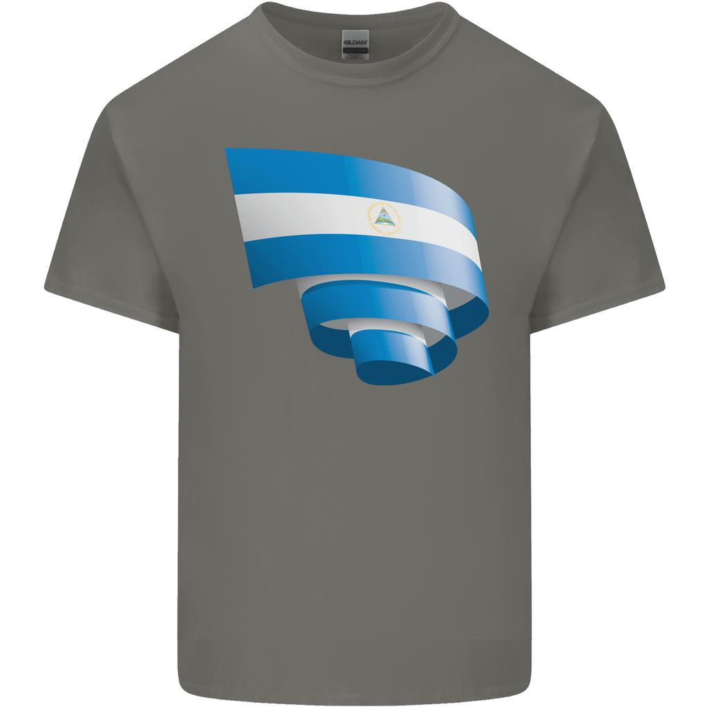 Curled Nicaragua Flag Nicaraguan Day Football Unisexs Light Cotton TShirt