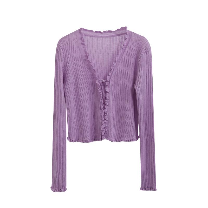 

Вязаный кардиган «Тринадцать линий»: Отделка оборками, Короткая длина, Приятная к коже шерсть, Длинный рукав, Возврат или обмен невозможен One Size