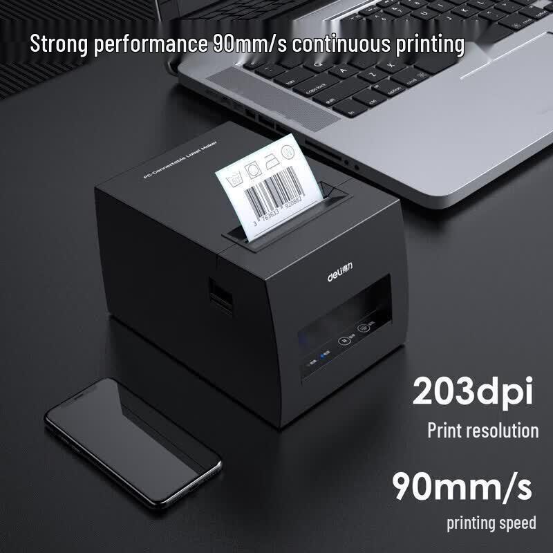 Deli DL-886BW 80MM Bluetooth Thermal Label Printer CN Plug (adapter Included)