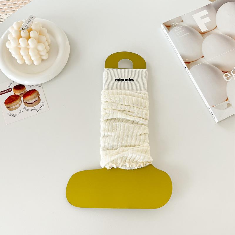 Female Summer Ultra Thin New Sweet Wooden Ear Side Calf Pile Pile Stocking