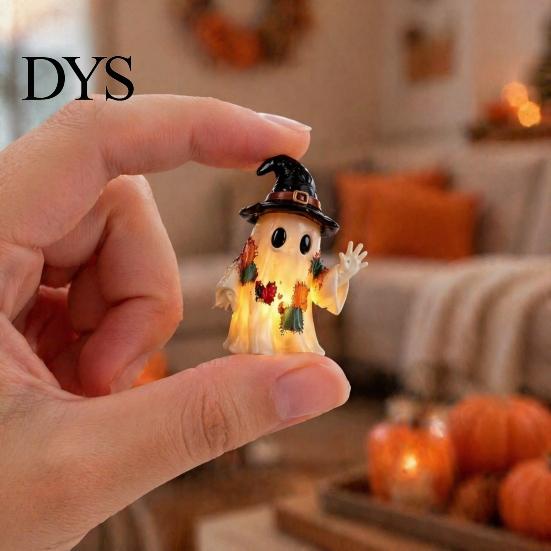 Indoor Resin Crafts Halloween Advent Calendar 2026, 24 Days Patchwork Ghost Countdown with To Gift Luminous Figures, Collectible Gifts for Kids