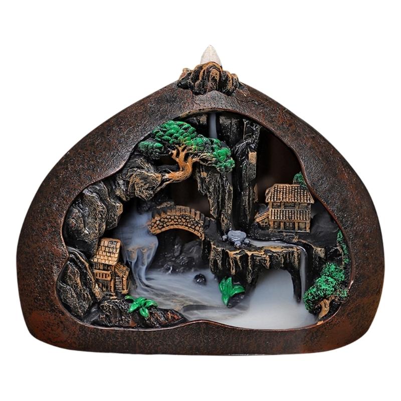 Waterfall Backflow Incenses Burners Censer,Backflow Incenses Holders Waterfall Incenses Burnier Aromatherapys Ornament 1