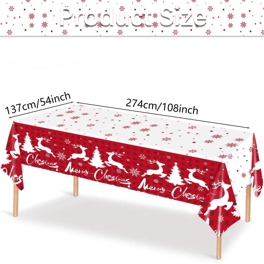 1 шт. Рождественская скатерть Олень Рождественская елка Снежинка Красно-белая Одноразовая скатерть Рождественская вечеринка Декорации Din красный
