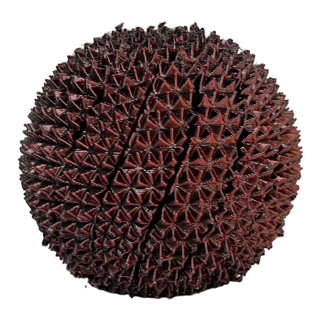 3D Printed Spiked Twist Stress Relief Ball Durable Soft Flexible Texture for Hand Therapy and Sensory Stimulation
