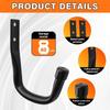 ABIY Heavy Duty Garage Wall Hooks Utility J Hooks For Hanging Ladders, Bikes Power Tools With Anti-Slip Coating