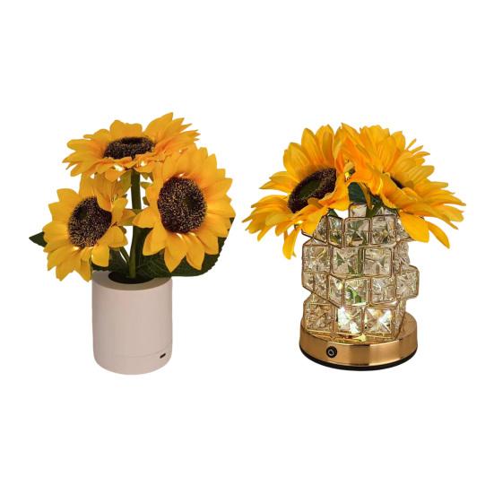 LED Sunflower Lamp USB Powered Table Lamp Decorative Sunflower Night Light Valentine's Day Gifts for Women Mom Wife Girlfriend