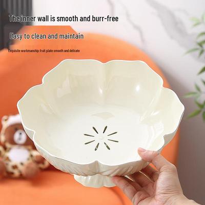 Elegant Crystal Footed Fruit Basket with Lace Design for Home Dining or Coffee Table.