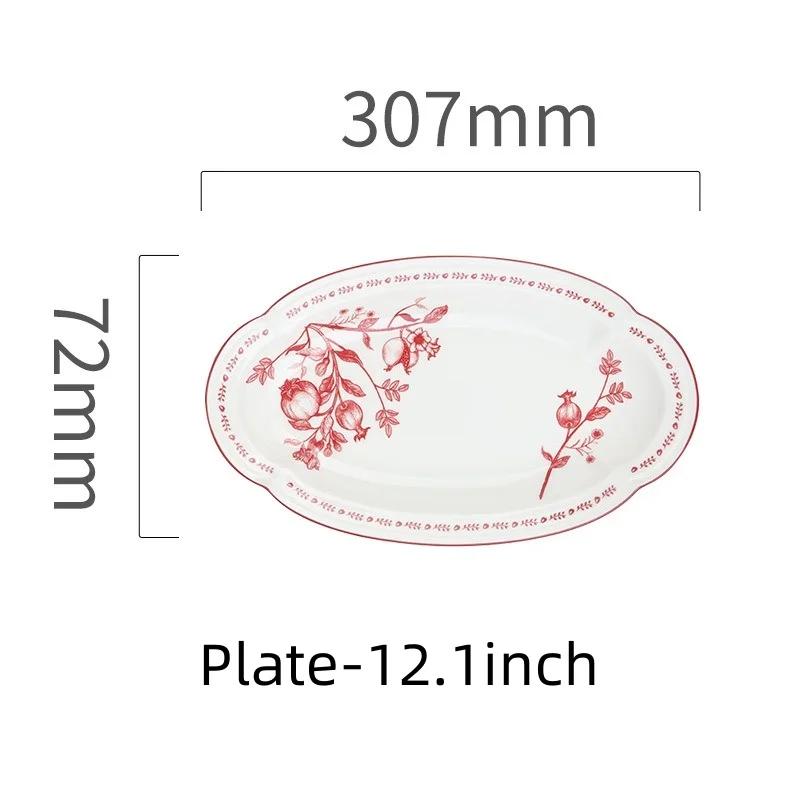 Ceramic Tableware Flower Pattern Bowl Plate Dish Dinner Plate Bread Dish Party Home Dinnerware Table Decoration Kitchen Utensils